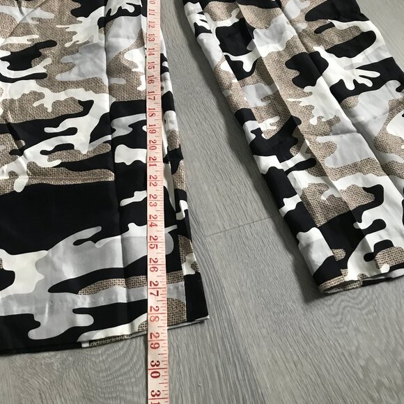 JC SE CASTELBAJAC PARIS SILK JUMPSUIT CAMO BLACK WHITE BROWN 36 - Picture 6 of 11